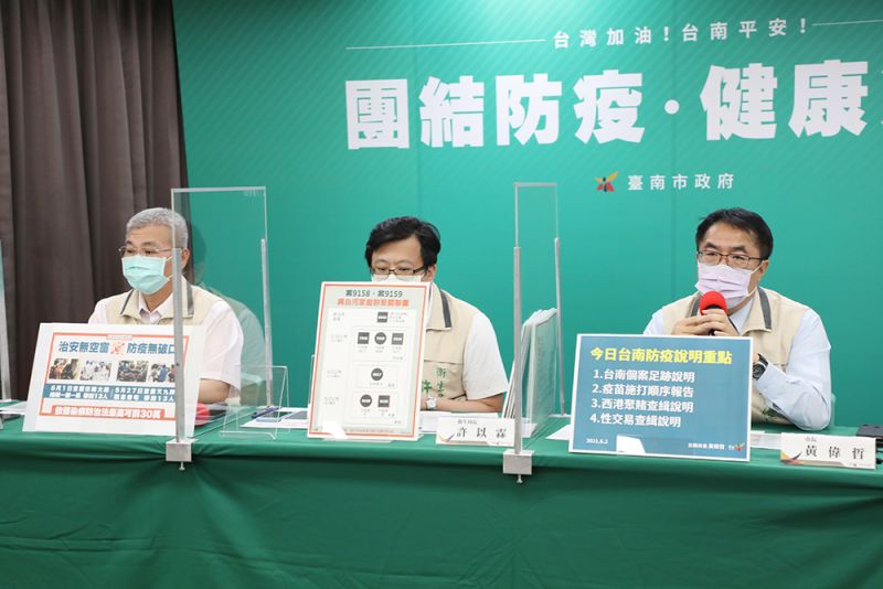 台南新增2例個案　黃偉哲：請民眾配合防疫以免害人害己 

