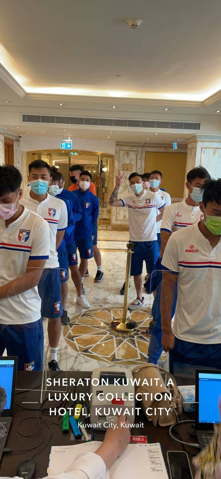 ▲中華男足選手陳庭楊進行第二次PCR檢測。（圖／中華足協提供）