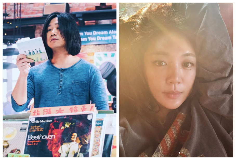 ▲瑪莎（左圖）的老婆Vicky（右圖）趁著居家防疫期間運動，秀出驚人川字腹肌。（圖／翻攝瑪莎臉書、Vicky IG）