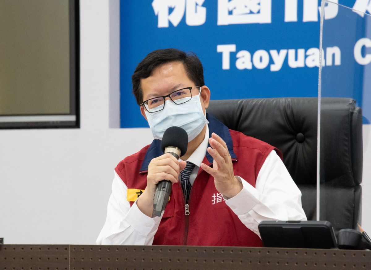 ▲鄭文燦今天防疫會議中表示，為防堵疫情擴散，市府推動「固安計畫」，建立桃園的外籍移工防線。（圖／桃園市政府提供）