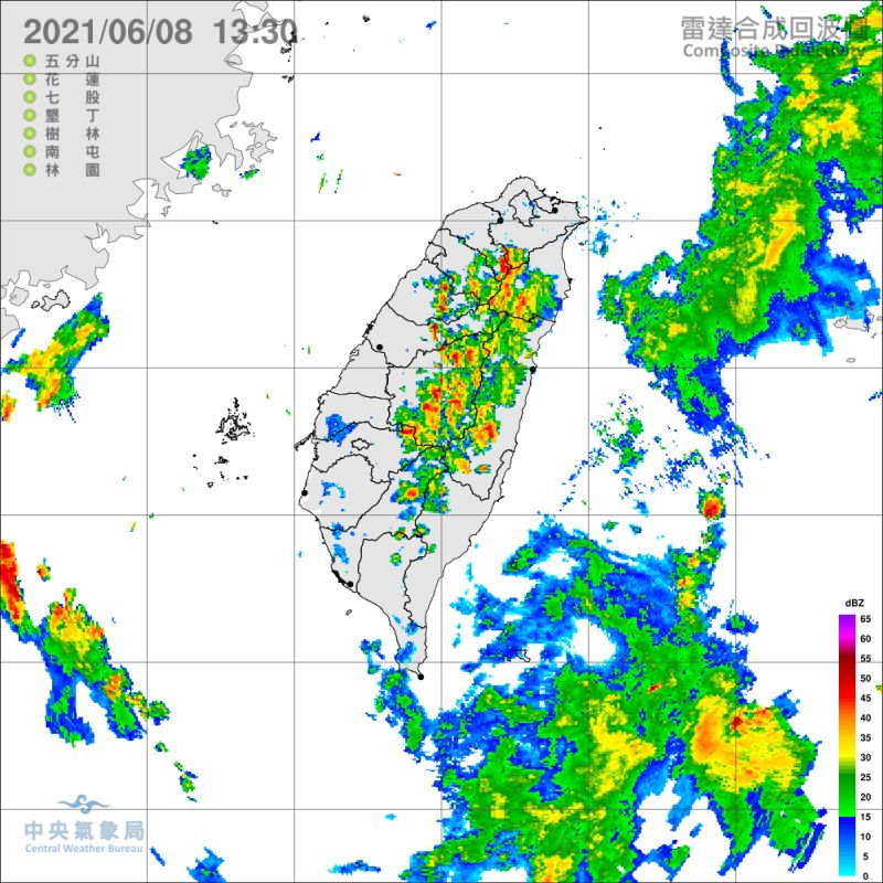 ▲氣象局8日發布全台12縣市大雨特報。（圖／氣象局）