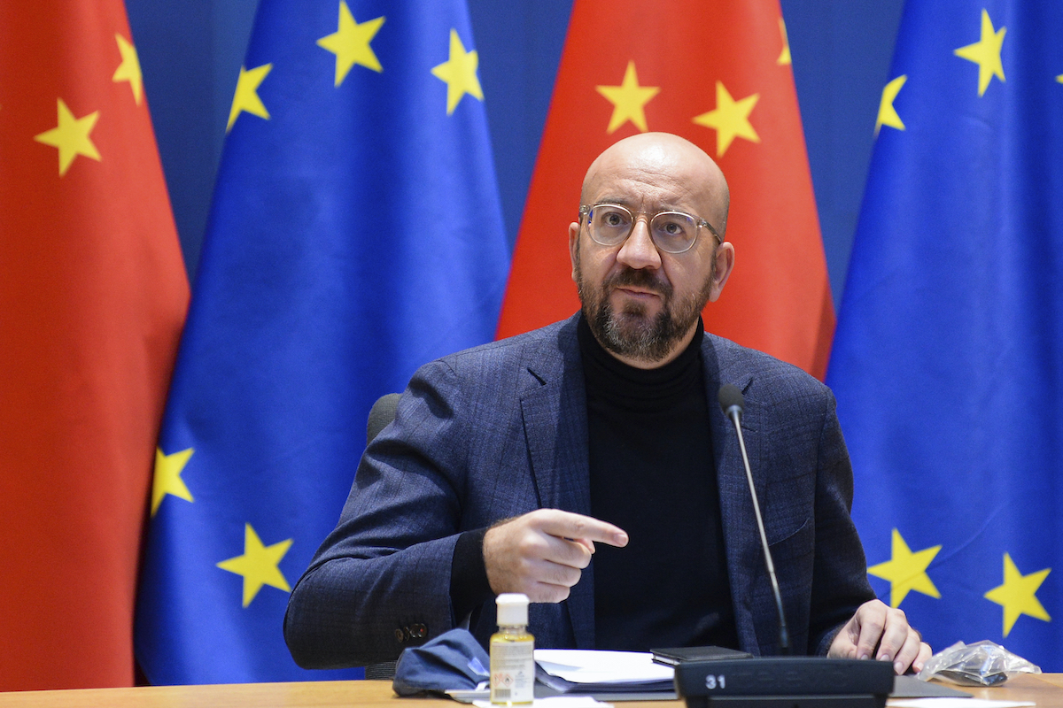 ▲歐洲理事會（European Council）主席米歇爾無預警訪問烏克蘭南部港市敖德薩（Odessa），以示對烏克蘭的支持，但訪問期間一度因為俄羅斯空襲而被迫緊急避難。資料照。（圖／美聯社／達志影像）