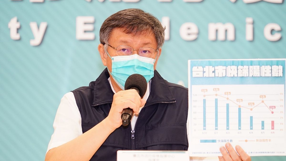 ▲台北市長柯文哲8日表示，雖然疫情狀況持續趨緩，不過要解除三級警戒恐怕還有很長一段時間。（圖／台北市政府提供）