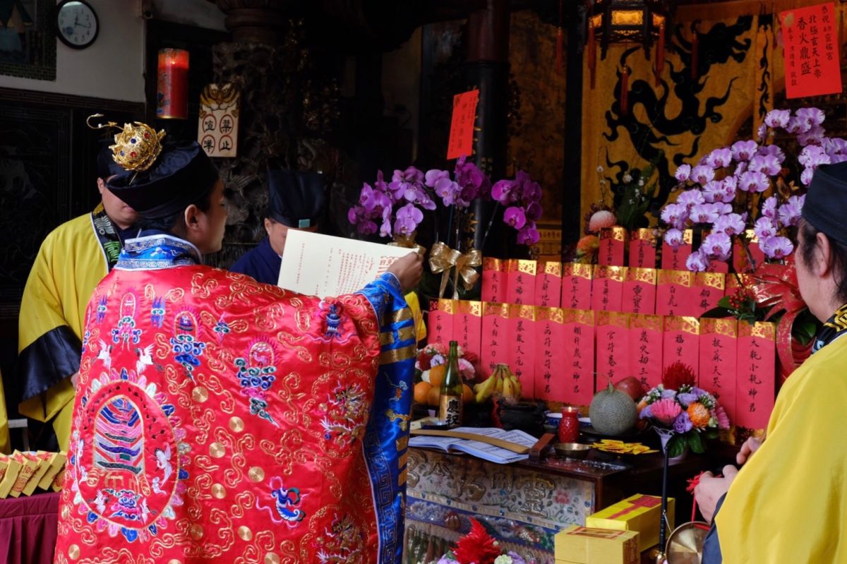 台灣首次線上祈福法會。（圖／開基靈祐宮提供）