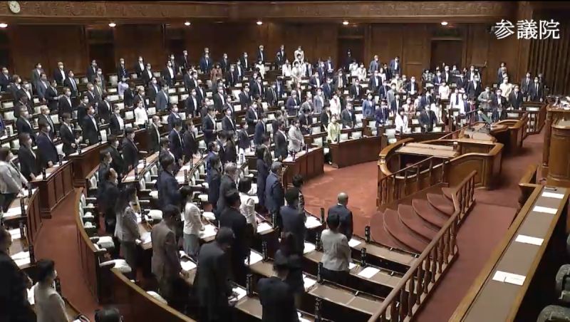 ▲日本參議院一致通過挺台灣參與WHA議案。(圖/翻攝自日本參議院)