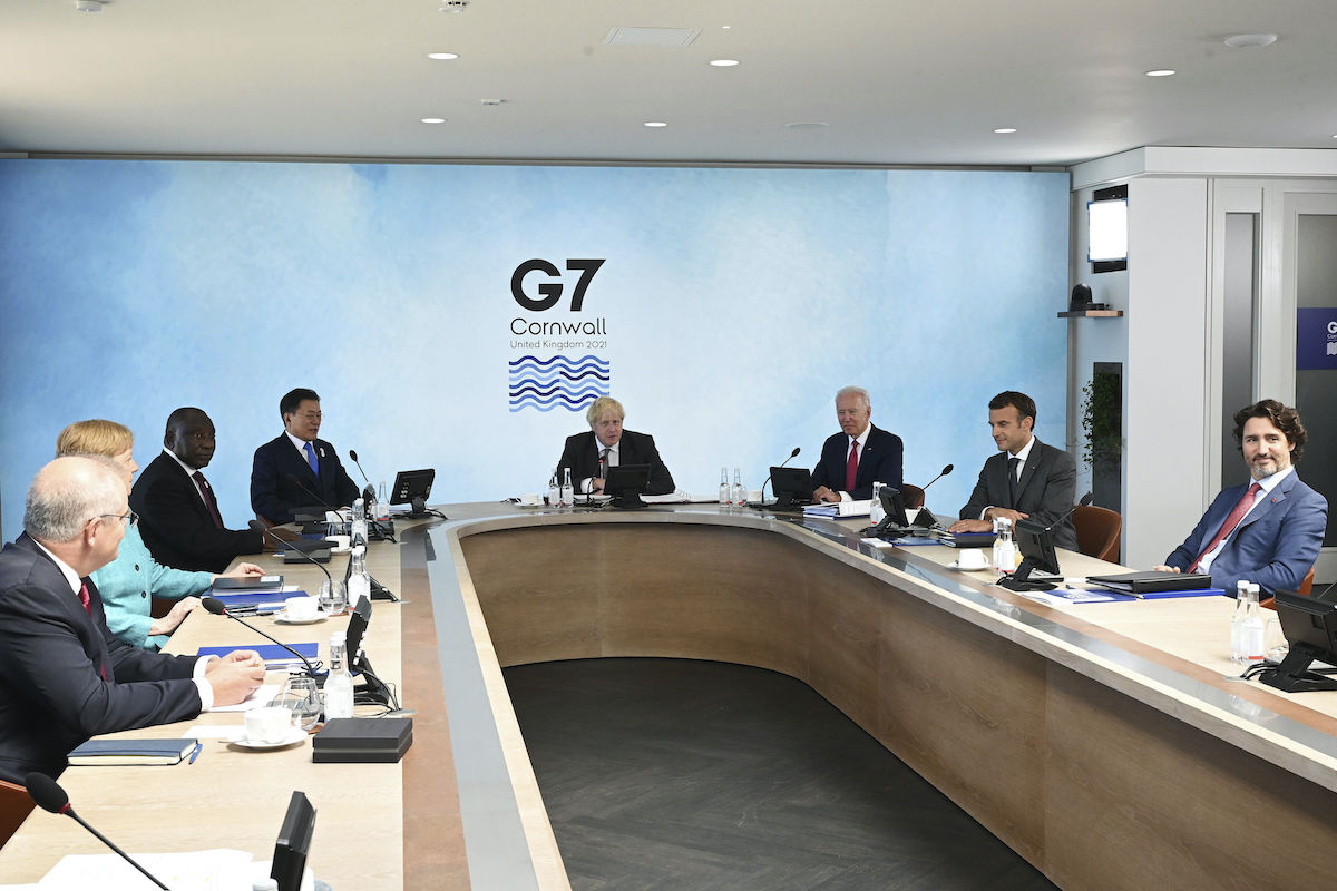 ▲日本共同社報導，G7領袖聲明上首度載明「台灣海峽和平與穩定的重要性」。（圖／美聯社／達志影像）