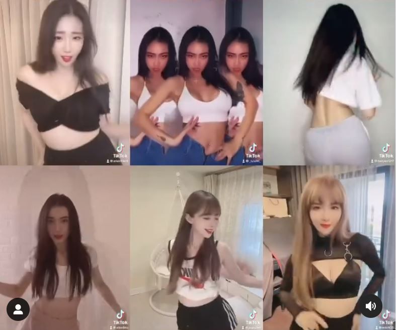 ▲Ariel（上排左起）、Lulumi、Abby、艾莉莎（下排左起）、芝芝、牛奶挑戰「舔指舞」。（圖／翻攝Formosa Sexy IG）