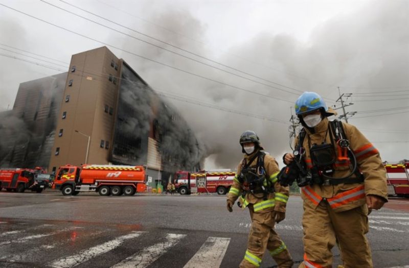 韓國最大電商物流中心火警　延燒逾48小時
