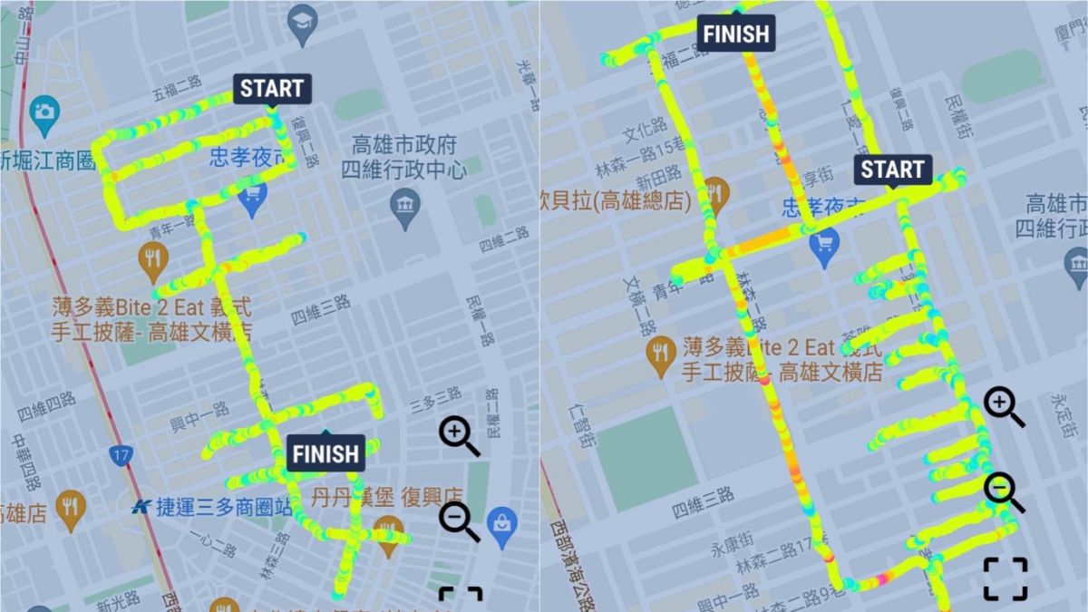 ▲一名女網友曬出父親在疫情期間的「慢跑路徑圖」，超狂圖示實在太有趣掀起大批網友朝聖，更笑稱「男人要的快樂很簡單」。（圖／翻攝自PTT）