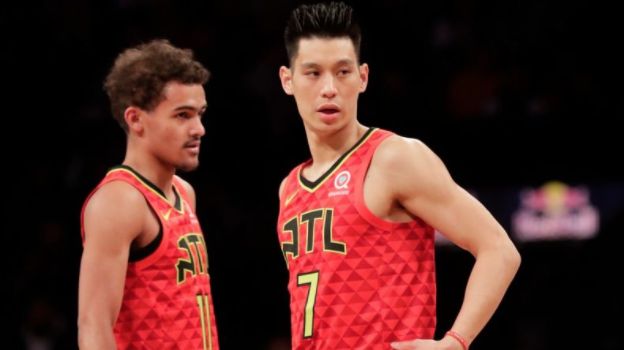 ▲林書豪效力老鷹期間幫助Trae Young(崔·楊)成長，如今看到前東家在東區決賽好表現，也不吝讚嘆。（圖／美聯社／達志影像）