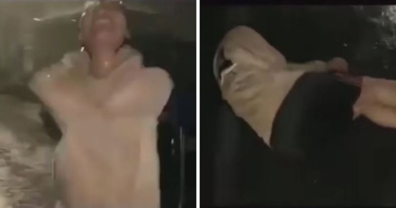 ▲淒涼的畫面伴隨哀傷的配樂和大雨,就連拍攝的朋友也不禁笑出聲音。(圖/擷取自臉書社團重機車友