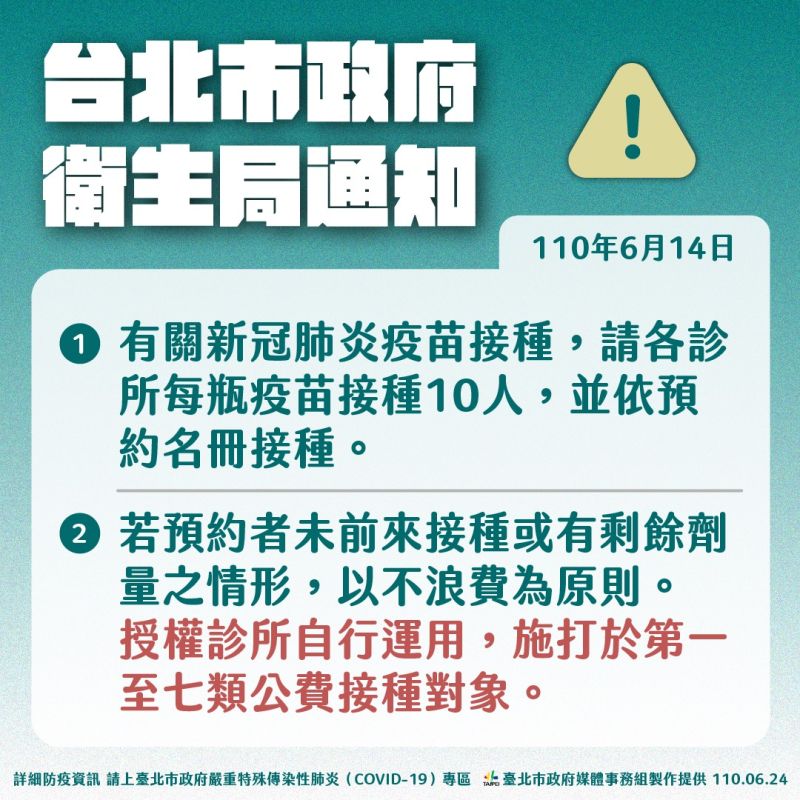 ▲疫苗殘劑北市授權醫師處理。(圖/北市府提供)