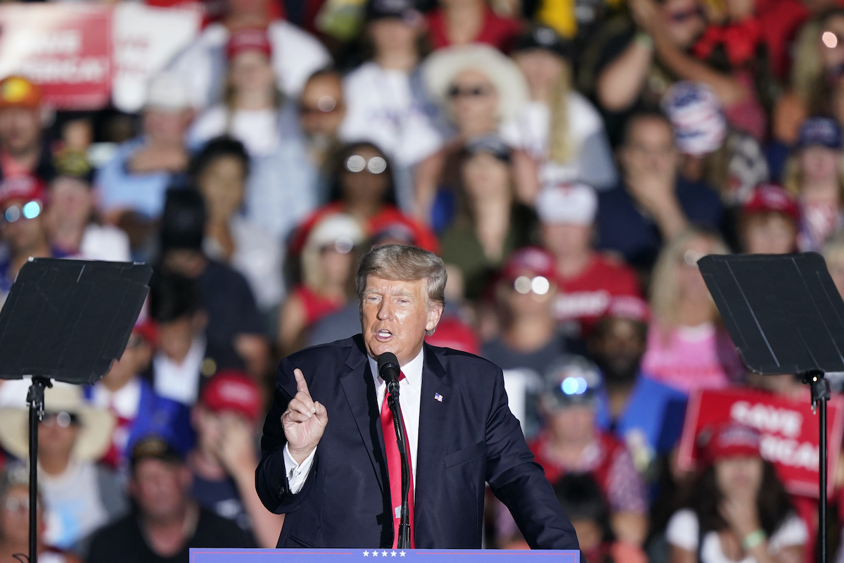 ▲美國前總統川普今天將重回俄亥俄州，舉辦他離開白宮後首場選舉形式的大型活動。（圖／美聯社／達志影像）