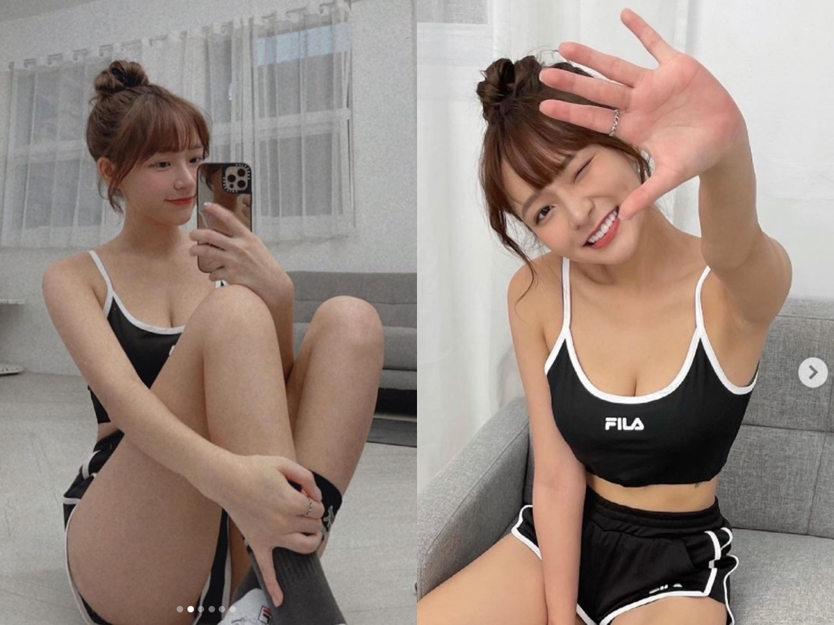 ▲林襄曬真理褲穿搭的火辣自拍。（圖／翻攝林襄IG）