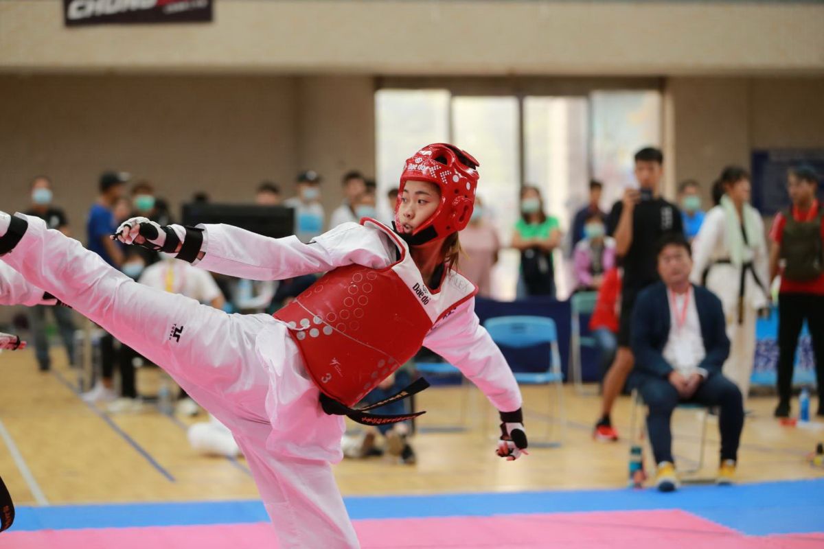 ▲東京奧運跆拳道國手羅嘉翎參加109總統盃比賽。（圖／新北市政府體育處提供）
