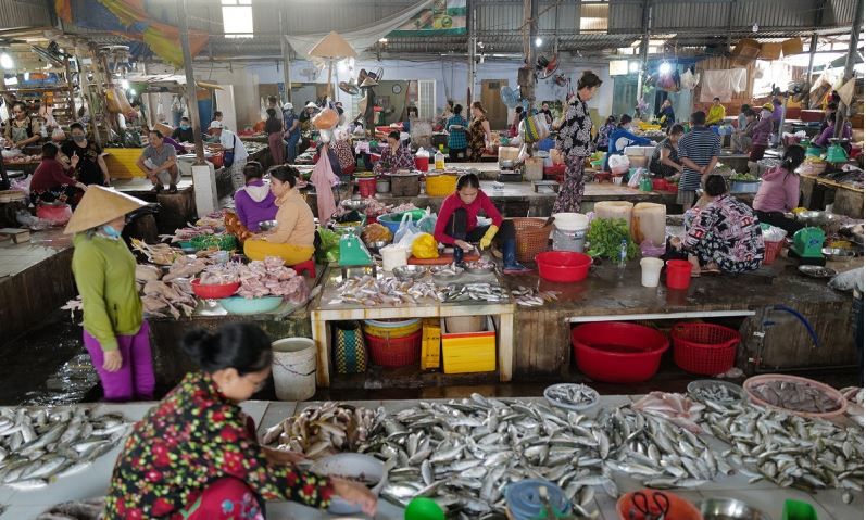 ▲Binh Dien是胡志明市最大的農漁業批發市場之一，共有4000名攤主和員工，這批發市場提供胡志明市7成的蔬果來源。（圖／Shutterstock）