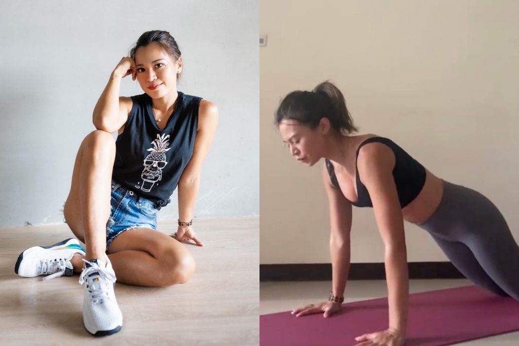 ▲漢娜分享波比跳的跳躍撇步。（圖／漢娜IG@hana.eat）