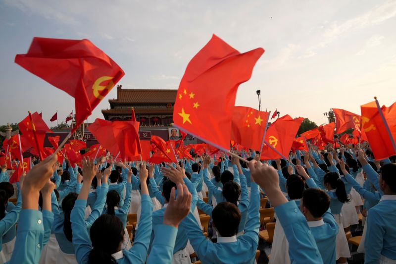 ▲中華人民共和國今(7月1日)正式慶祝中國共產黨建黨100年。（圖／美聯社／達志影像）