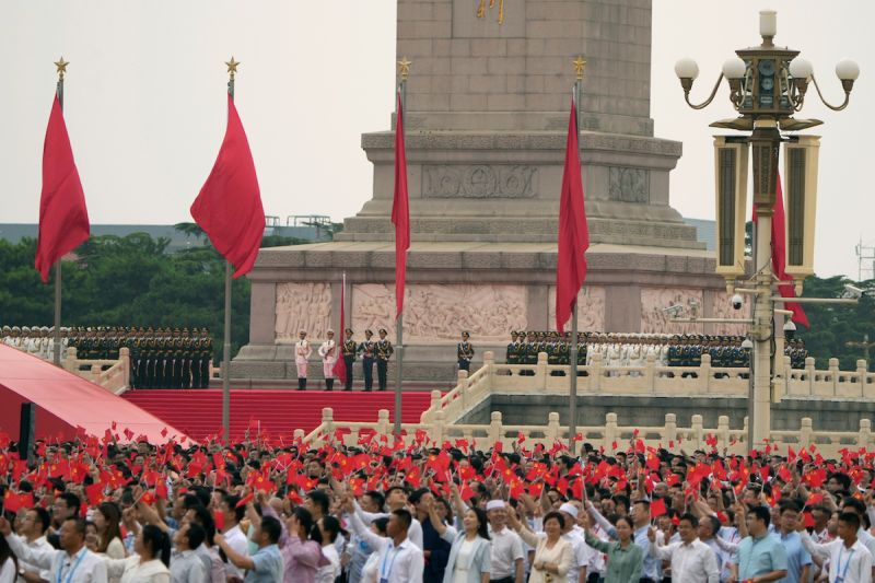 ▲中國近日舉行共產黨建黨百年大慶，但北京上的天氣不太穩定。（圖／美聯社／達志影像）