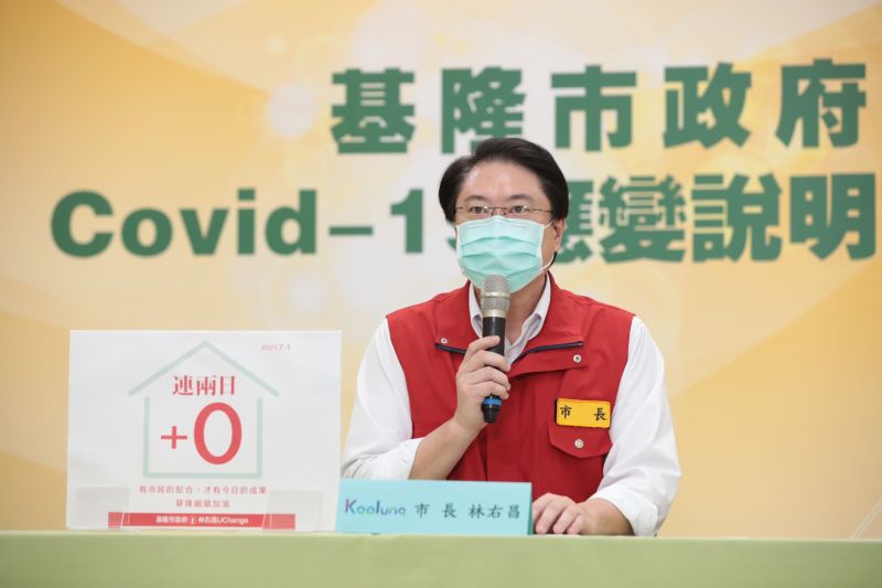基隆市連續兩日0確診 林右昌:朝7月12日全國降二級努力