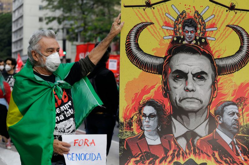 巴西數千民眾上街抗議　要求彈劾總統和更多疫苗
