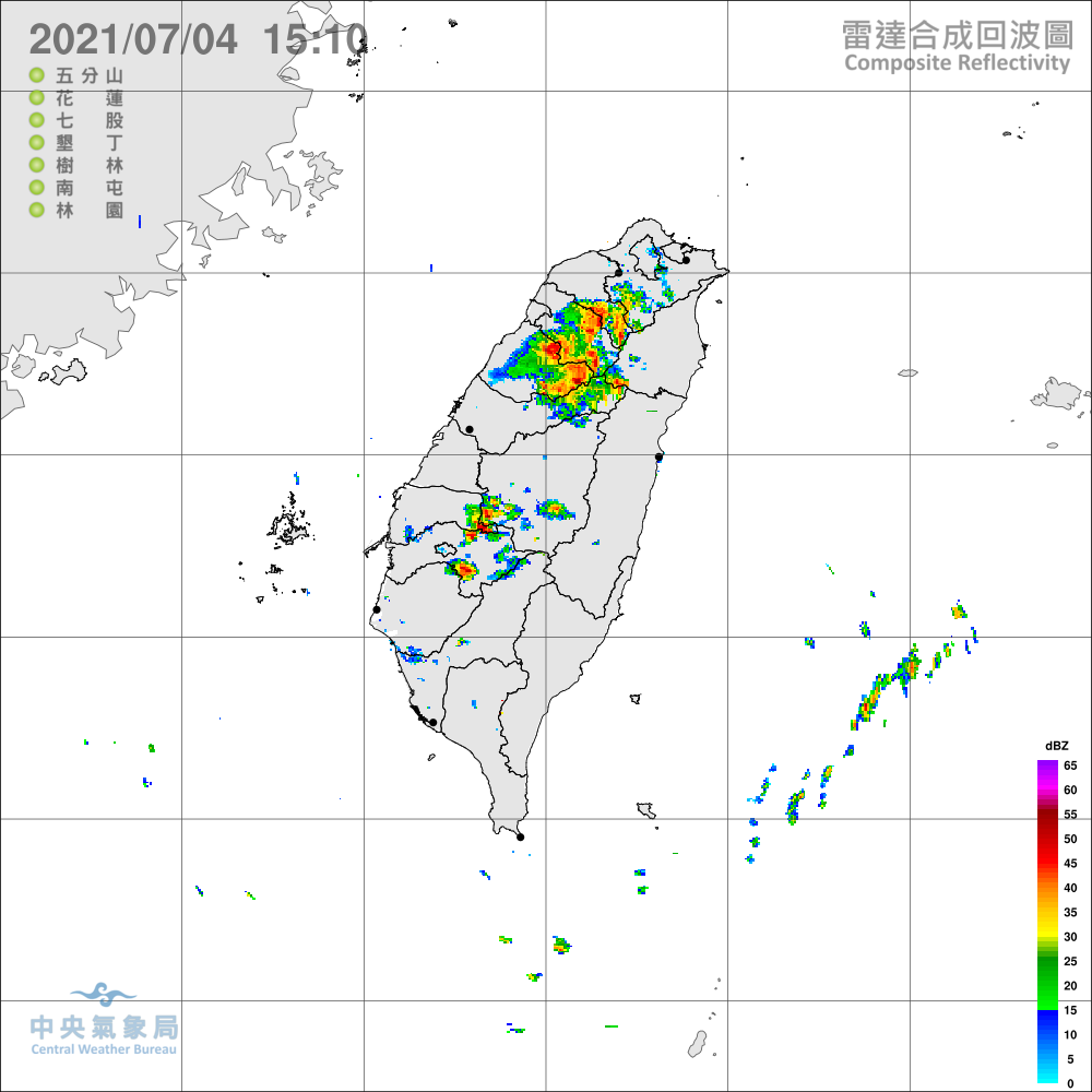 ▲氣象局稍早針對全台4縣市發布大雨特報。（圖／氣象局提供）