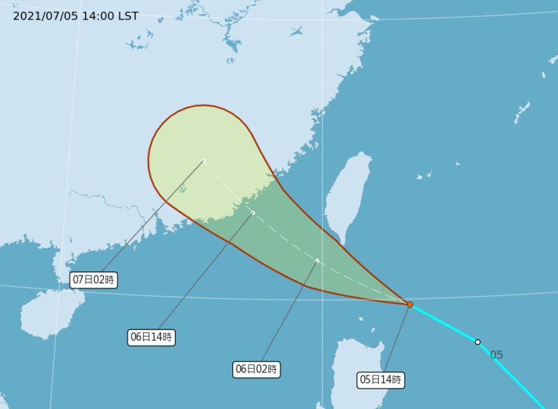 ▲氣象局預測，熱帶低壓將於今日深夜到明日凌晨最接近台灣。（圖／中央氣象局提供）