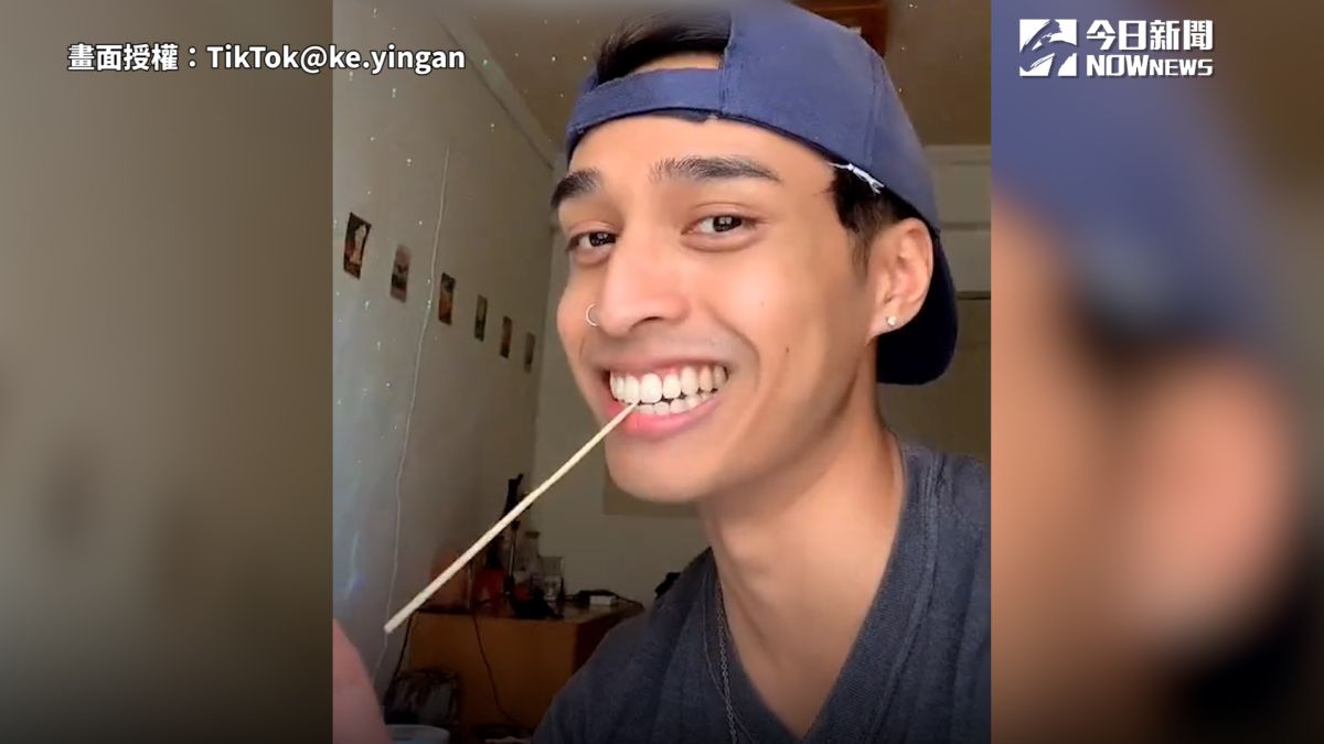 ▲菲律賓裔美國小鮮肉，聽台灣知名超市主題曲，歪樓一唱網友直喊回不去。（圖／TikTok@ke.yingan　授權）