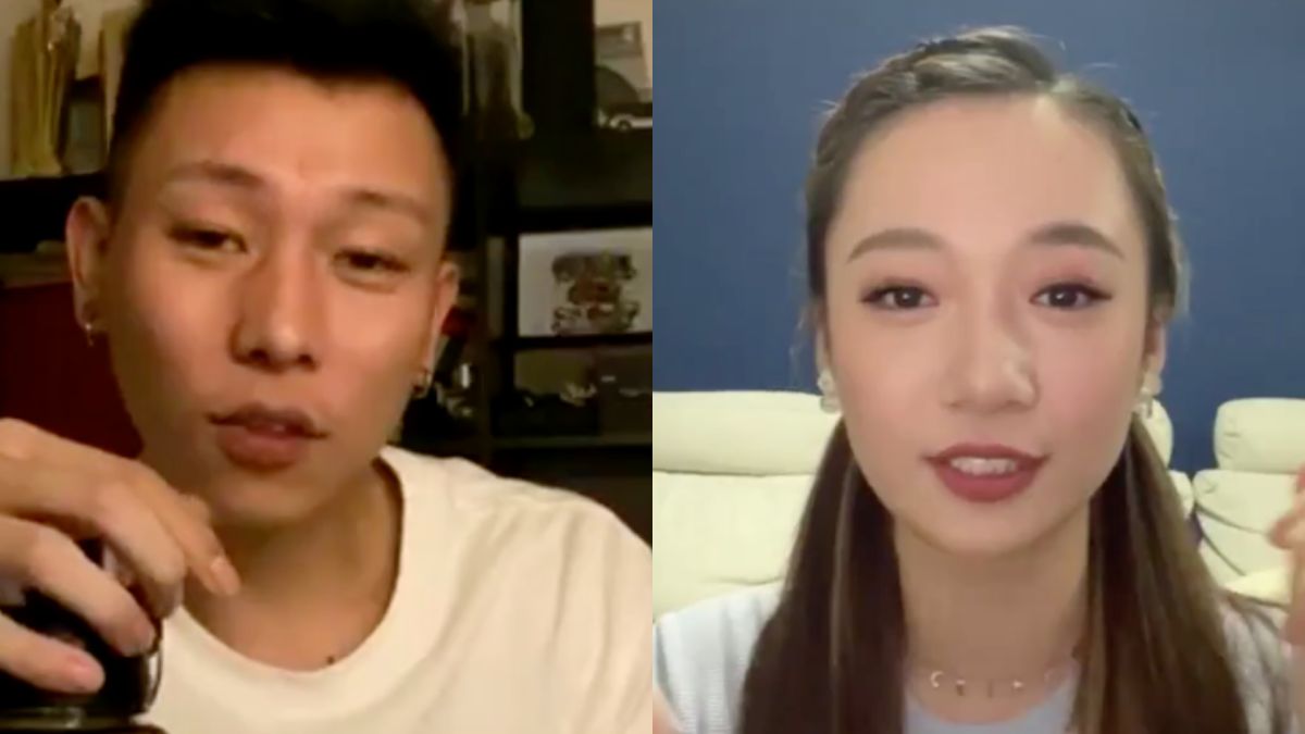 ▲瘦子（左）日前上吳卓源（右）直播間，幻想自己恢單情景直呼超爽的。（圖／翻攝吳卓源IG）