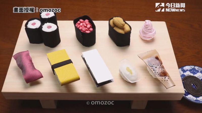 ▲用垂手可得的物品製作出不同造型的握壽司。(圖／omozoc 授權)