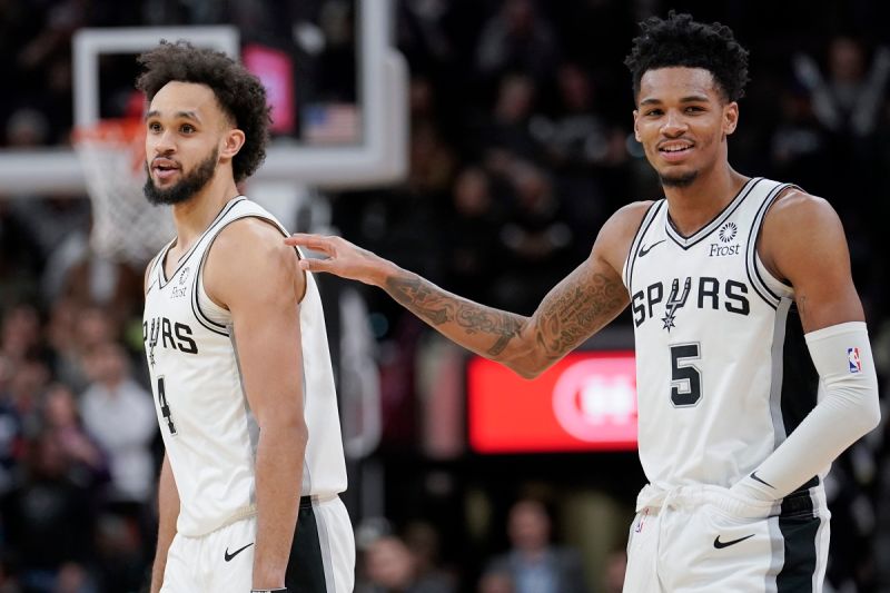 ▲Dejounte Murray(右)和Derrick White。(圖/美聯社/達志影像)