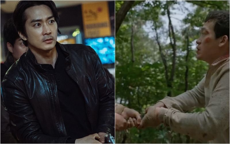 ▲劇中，宋承憲（左）差點被不孝兒刺殺。（圖／tvN）
