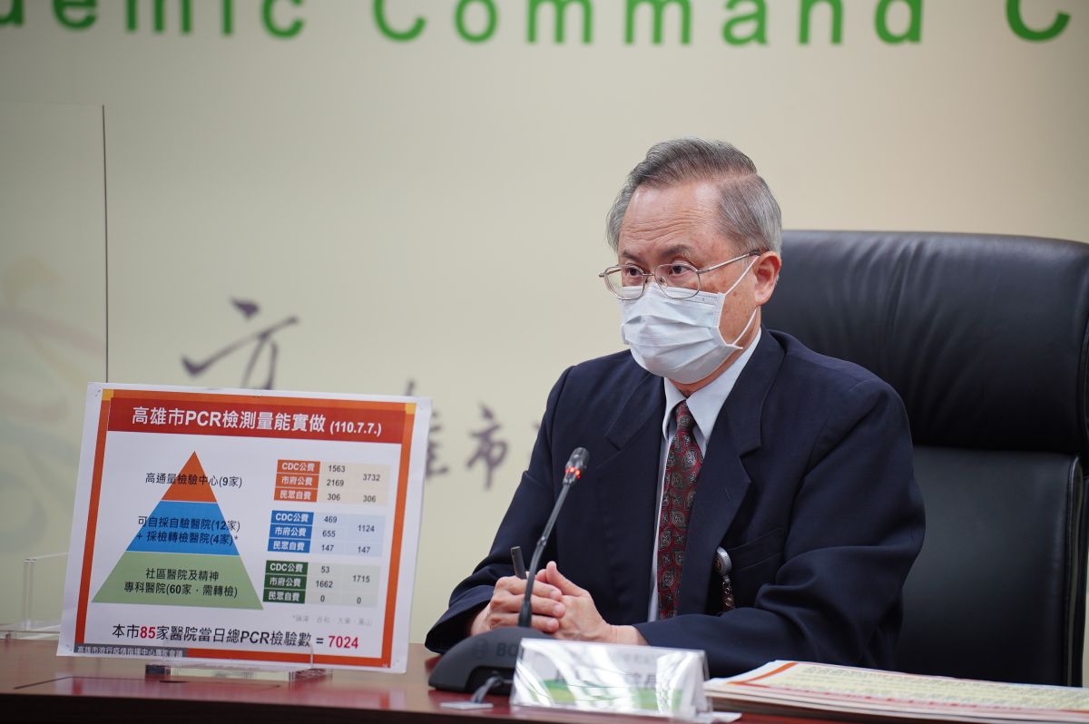 ▲高雄醫學大學附設中和紀念醫院院長鍾飲文指出，大家最擔心的印度變種Delta的 R0值是5到8，所以疫苗覆蓋率就要高達80到85％，才能達到群體免疫。（圖／高雄市政府提供）