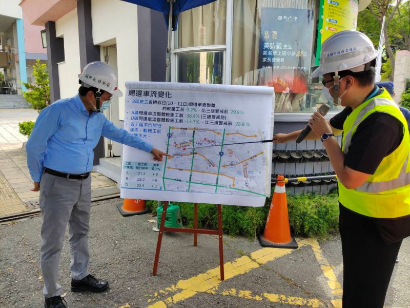▲林欽榮表示，大順路一、二路段的輕軌二階工程分區段已陸續啟動。（圖／高市府捷運局提供）