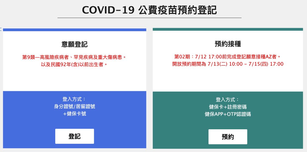 ▲第三輪疫苗接種意願登記在上午10點已經開放，而且所有滿18歲以上國人均可以登記。（圖／翻攝自疫苗預約平台）