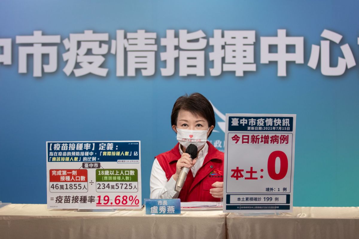 ▲台中市開放「戶籍在台中」的44年次（66歲）民眾接種疫苗。(圖／市政府提供2021.7.15)