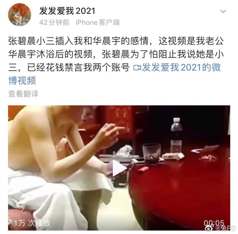 ▲網友稱張碧晨是華晨宇小三。（圖／翻攝微博）