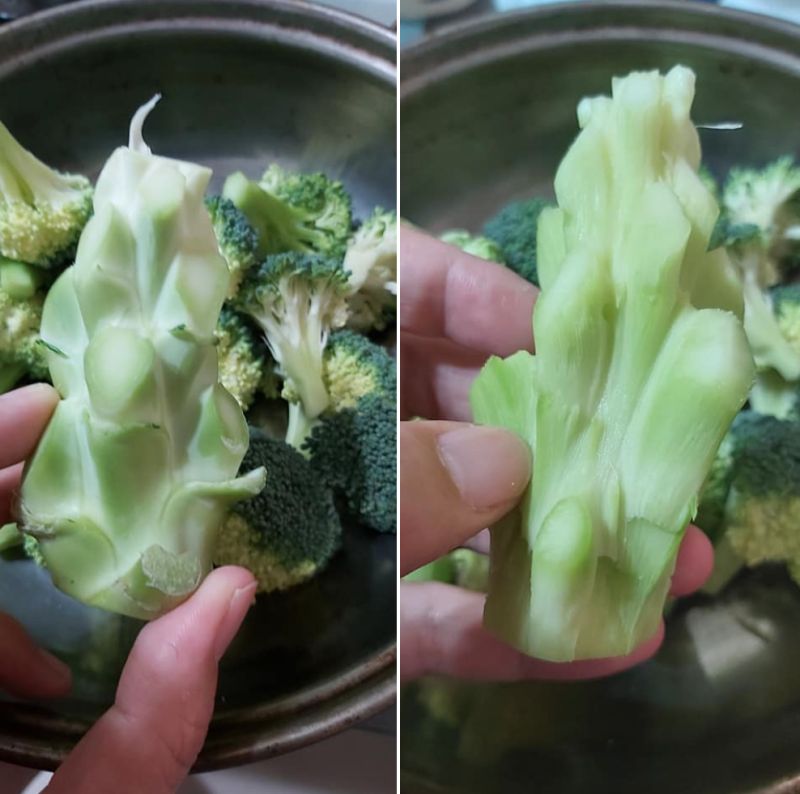 ▲原PO表示自己會將花椰菜心去絲,再和花椰菜一起清炒。(圖/翻攝自《家常菜》)