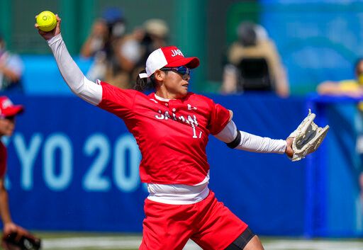 ▲東京奧運賽事展開，首戰由日本女壘出戰澳洲。圖為日本隊投手上野由岐子。（圖／美聯社／達志影像）