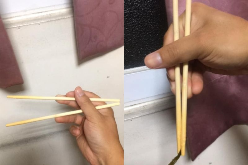▲網友實測筷子正確拿法,卻崩潰表示「根本沒辦法夾東西!」(圖/翻攝爆系知識家臉書)