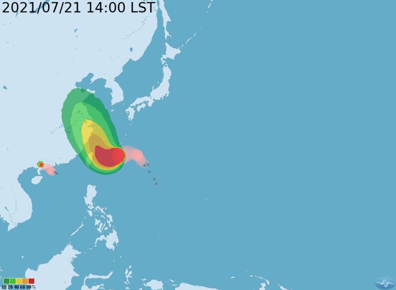 ▲烟花颱風來勢洶洶，氣象局20:30發布海上警報。（圖／取自氣象局）