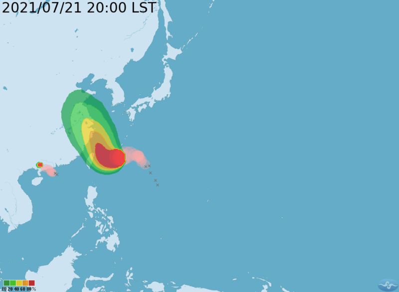 ▲烟花颱風逐漸靠近台灣，氣象局發布海上警報。（圖／氣象局）