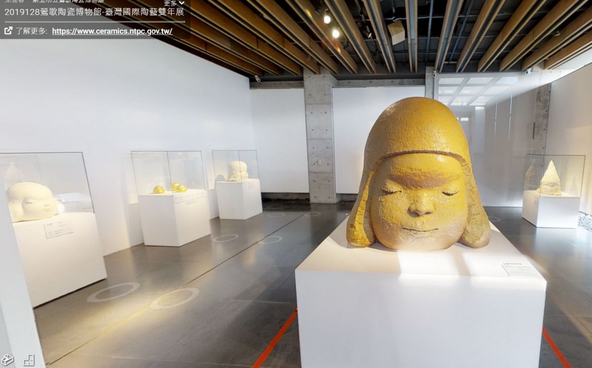 ▲新北市立鶯歌陶瓷博物館的「數位陶瓷博物館」，搶先線上解封，讓民眾可一睹奈良美智陶土作品的風采；圖為奈良美智的陶土作品，名稱事「再也不是，再也不是」。（圖／新北市立鶯歌陶瓷博物館提供）