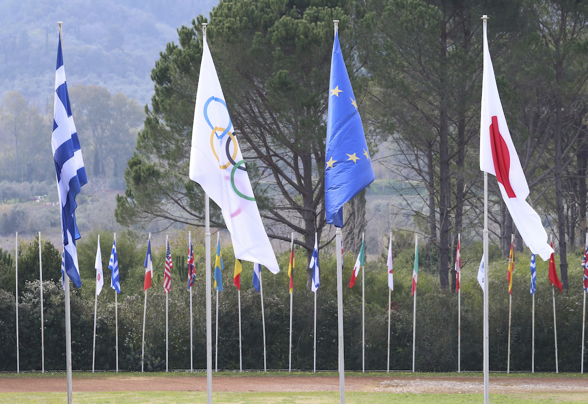 ▲東京奧運今天開幕，不過歐洲聯盟希望在開幕式上讓歐盟旗進場願望落空，國際奧會委員會表示，每支奧運代表隊只能使用經國際奧委會執行委員會批准的旗幟。示意圖。（圖／美聯社／達志影像）