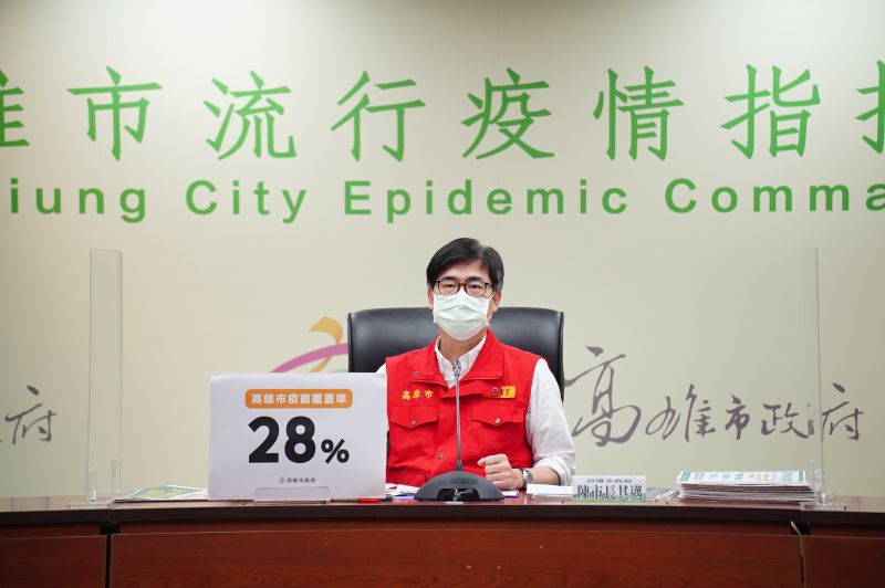 ▲高雄疫苗覆蓋率目前約28%，市長陳其邁仍對市民說抱歉，打麻將、泡茶聊天仍不開放。（圖／高市府提供）

