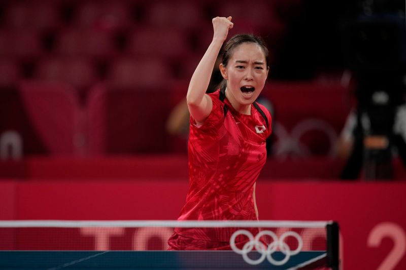 ▲日本桌球美女石川佳純在東京奧運團體賽奪銀。（圖／美聯社／達志影像）