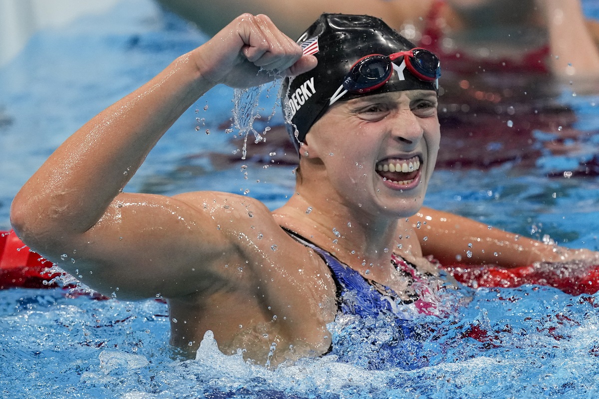 ▲美國明星泳將Katie Ledecky在1500公尺自由式奪金。（圖／美聯社／達志影像）