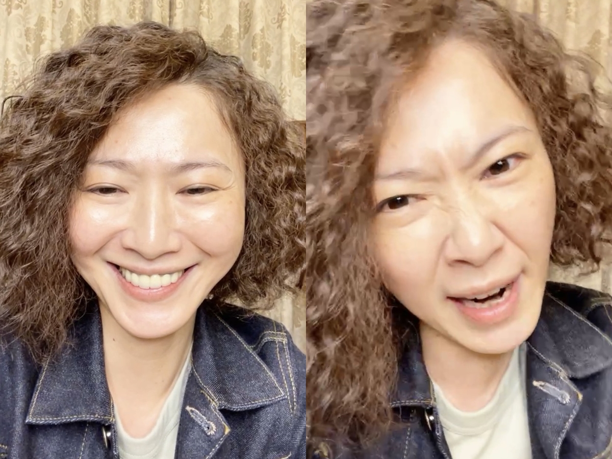 ▲侯怡君頂新髮型亮相，直播期間表情誇張。（圖／翻攝侯怡君臉書）