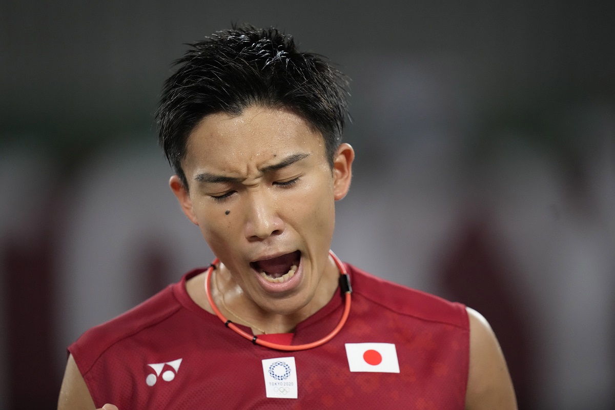 ▲桃田賢斗東京奧運羽球男單小組賽意外出局。（圖／美聯社／達志影像）