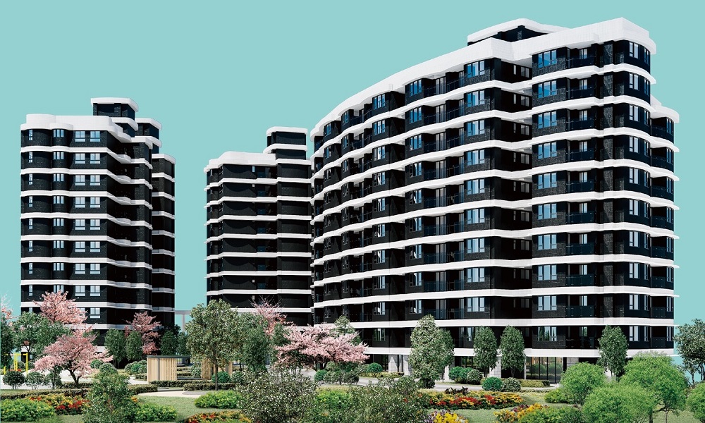 ▲台北雪梨灣波浪外觀，像極了在海灣度假村的環境，全齡化公共設施完善，讓住戶生活品質提升不少。（圖／台北雪梨灣提供）